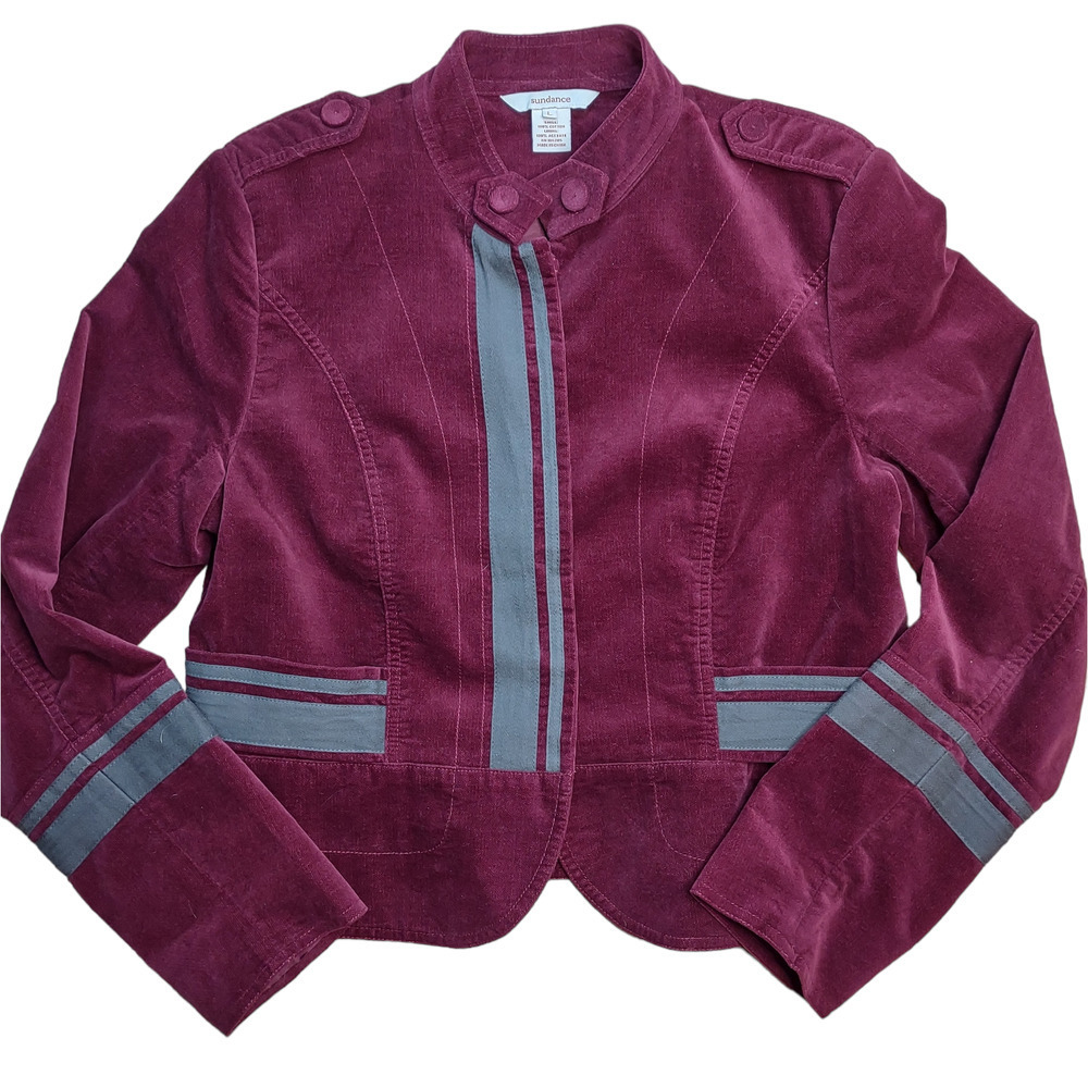 Women's Burgundy Jacket with Gray Accents
